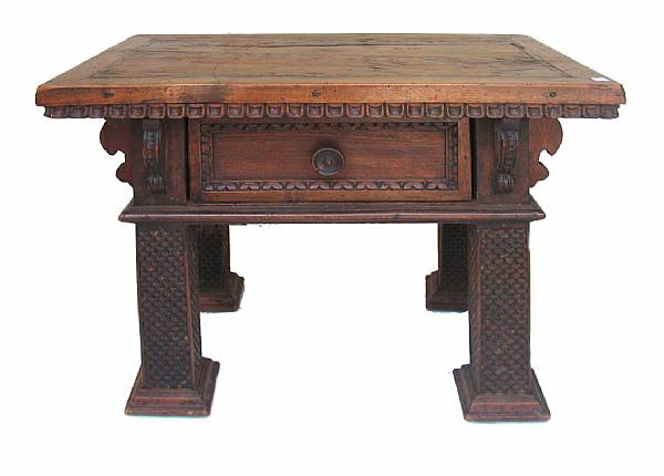 Appraisal: An Italian Baroque center table incorporating antique elements reduced in