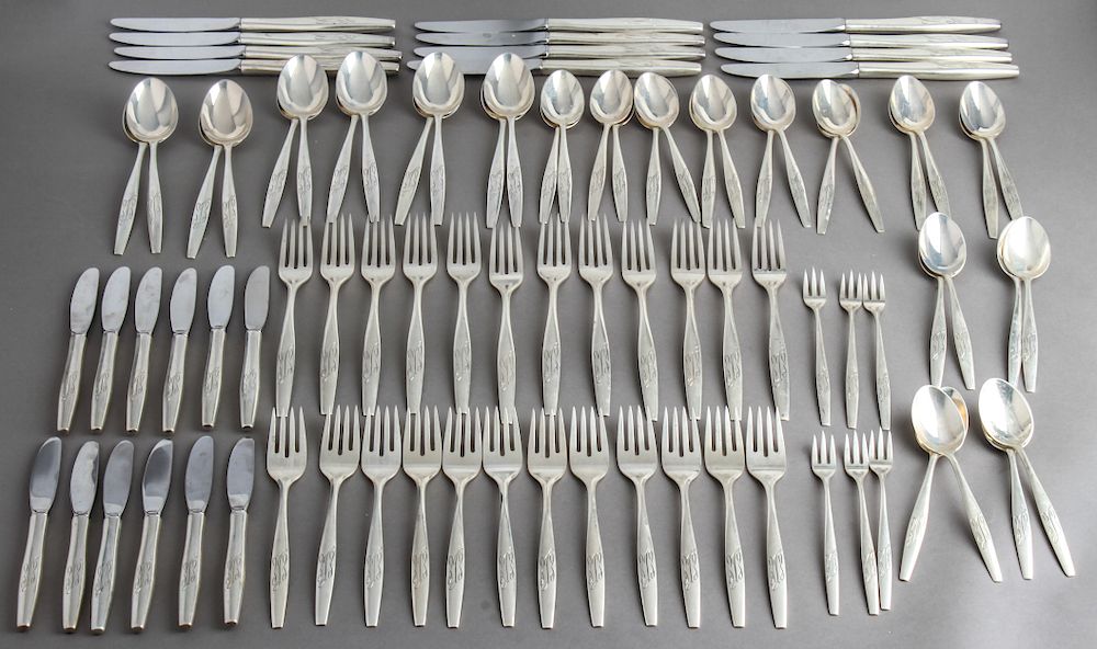 Appraisal: S Kirk Son Signet pattern Flatware Service Mid-century modern S