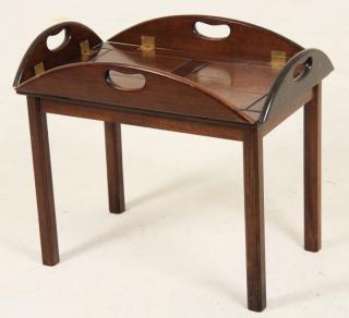 Appraisal: ENGLISH MAHOGANY BUTLERS TRAY FOLDING COFFEE TABLE H X W