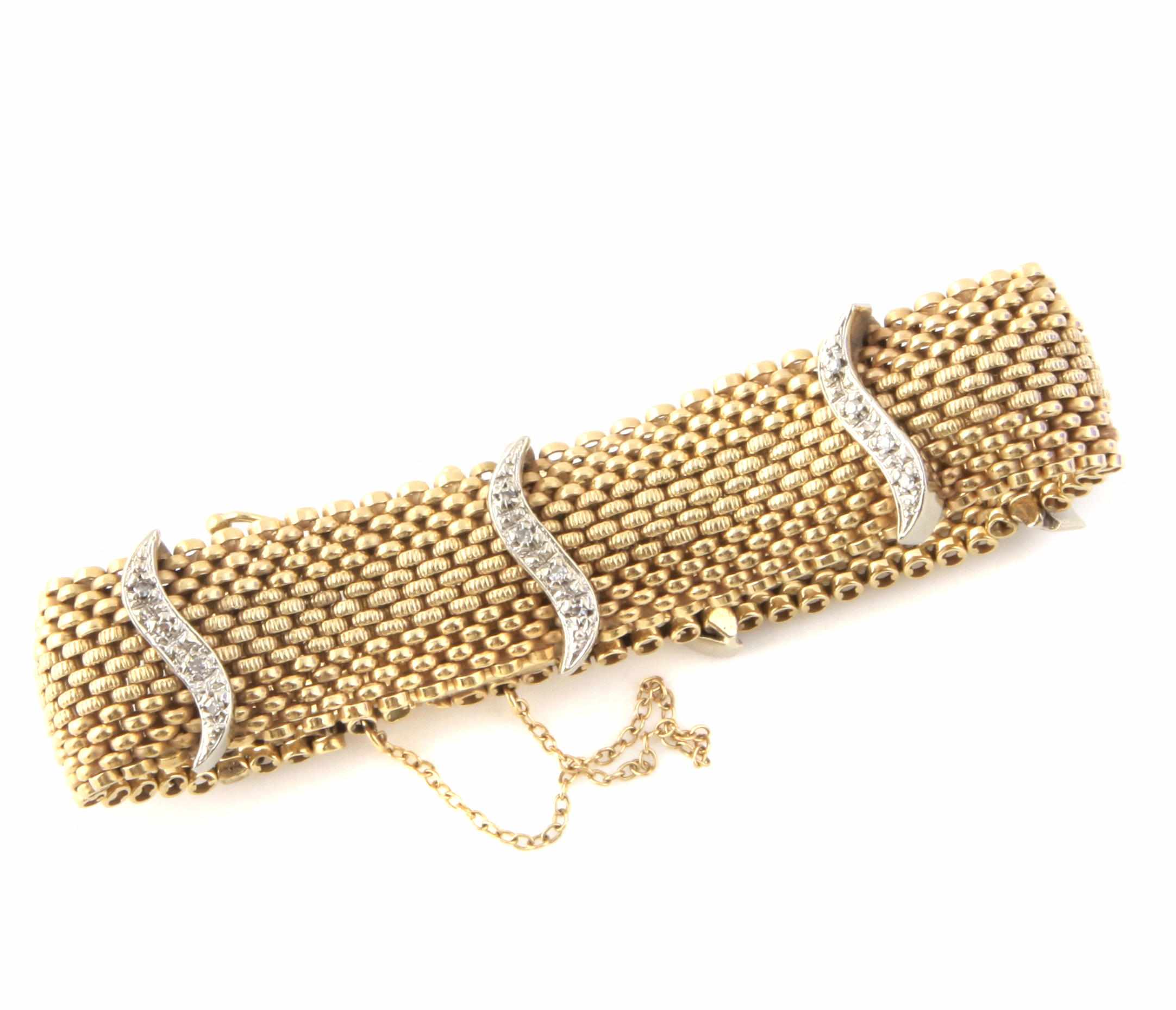 Appraisal: A diamond and k bicolor gold bracelet length in g