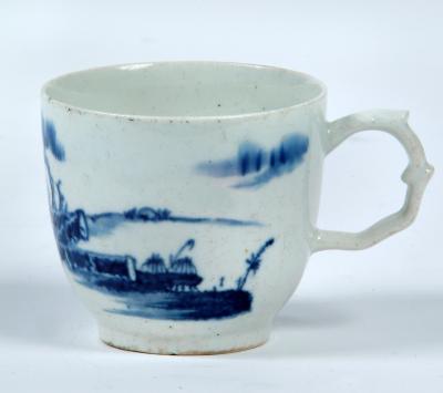 Appraisal: A LONGTON HALL PORCELAIN COFFEE CUP with crabstock handle painted