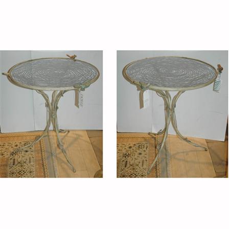 Appraisal: Pair of Glass Top Branch-Form Side Tables Estimate -