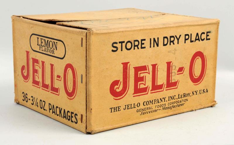 Appraisal: A 's Jell-O Cardboard Carton This carton was for lemon