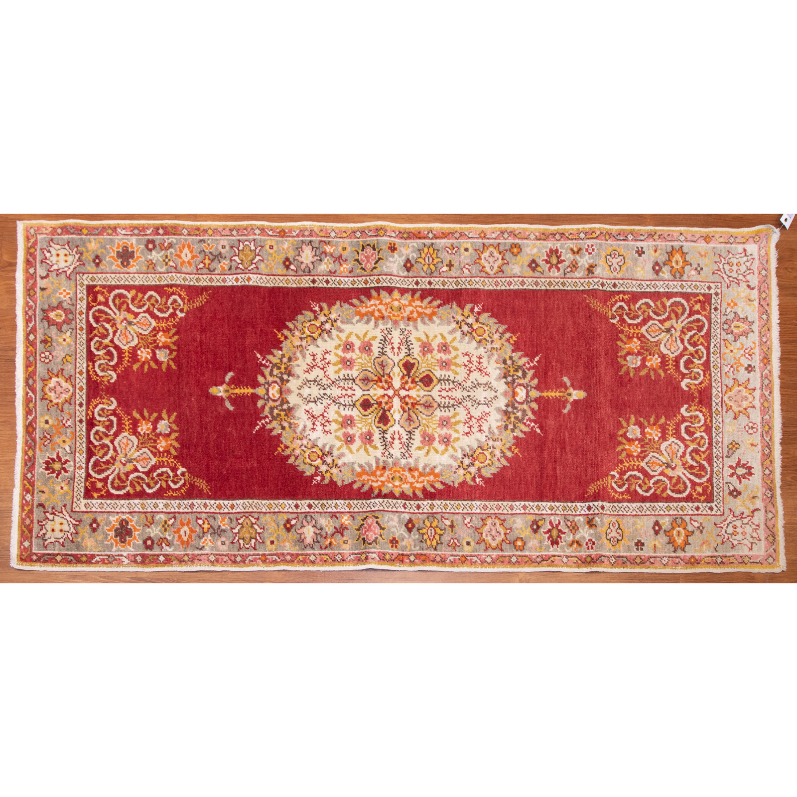 Appraisal: ANTIQUE OUSHAK RUG TURKEY X First quarter- th century hand-knotted