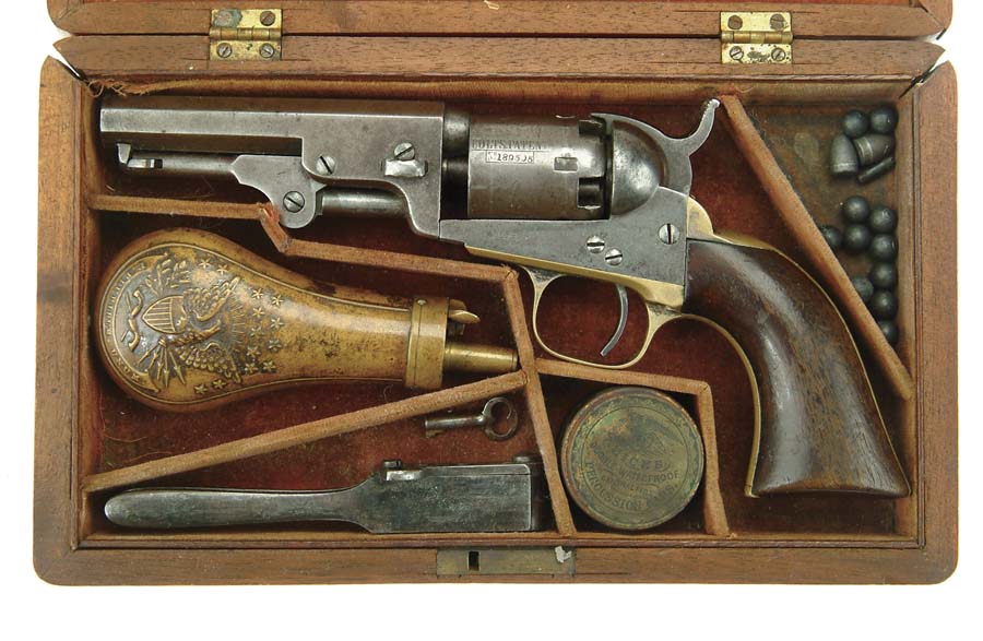 Appraisal: CASED CIVIL WAR PRESENTATION COLT POCKET REVOLVER Cal SN Usual