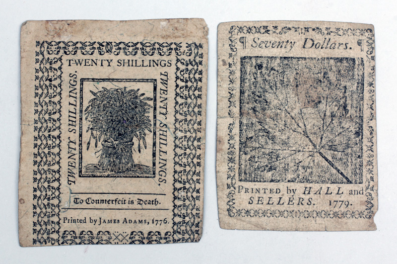 Appraisal: Two Colonial Currency Papers Estimate -