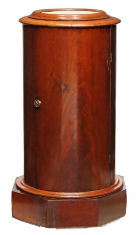 Appraisal: Victorian mahogany somno somneau bedside cabinet th c cylindrical columnar