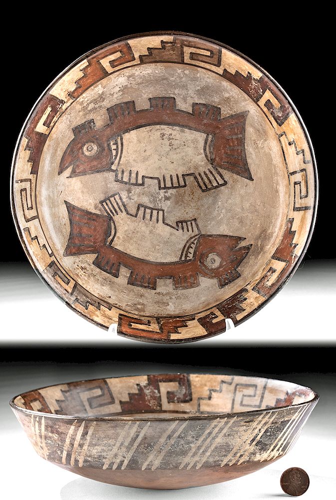 Appraisal: Nazca Polychrome Bowl with Fish Holiday Shipping Deadlines USA Domestic