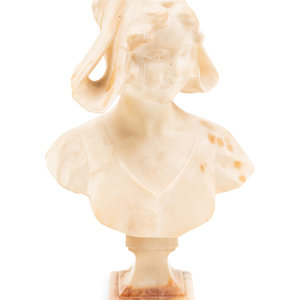 Appraisal: An Italian Alabaster Bust Late th Century signed Altieri Florence