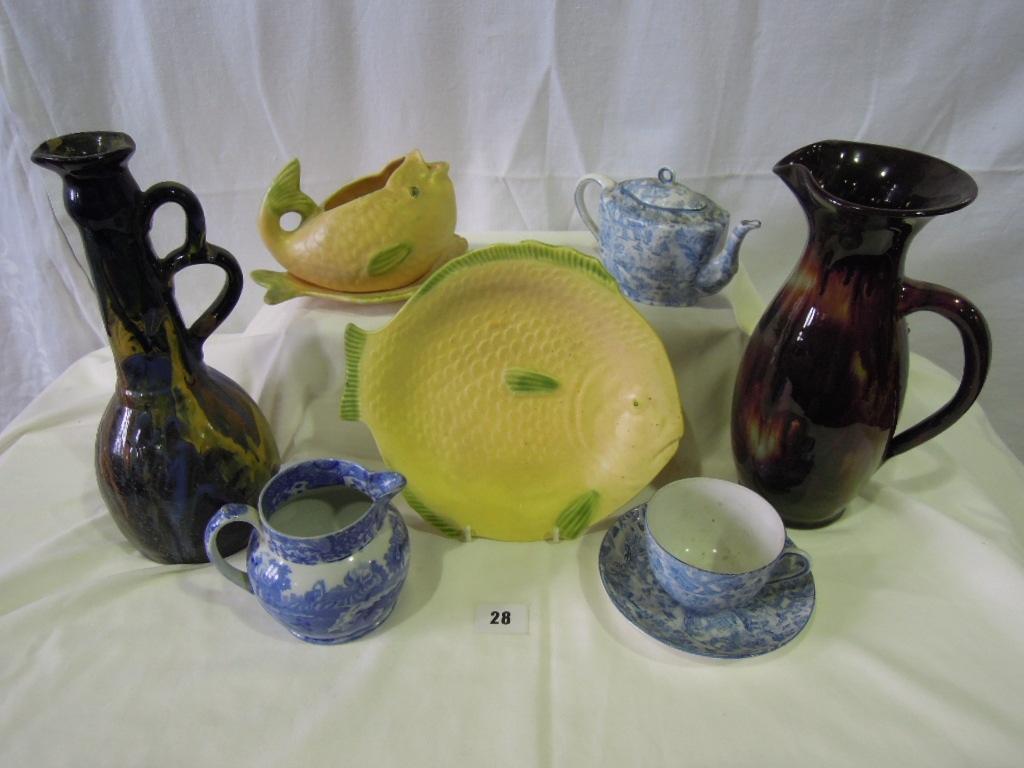 Appraisal: A quantity of ceramics including Shorter Sons fish service including