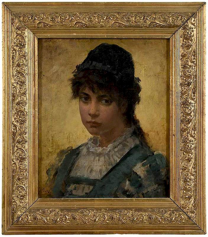 Appraisal: Continental School th century Portrait a Girl signed lower left