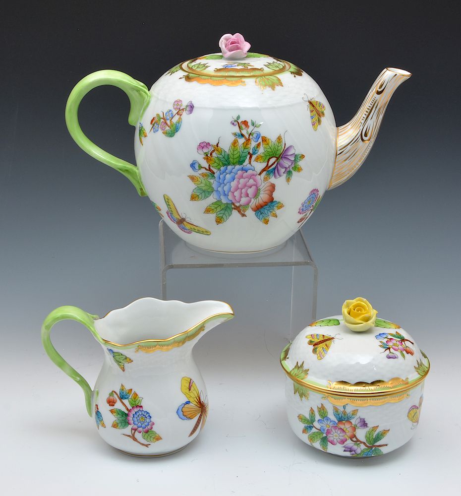 Appraisal: Herend Rothchild pattern porcelain tea set Herend Rothchild pattern porcelain