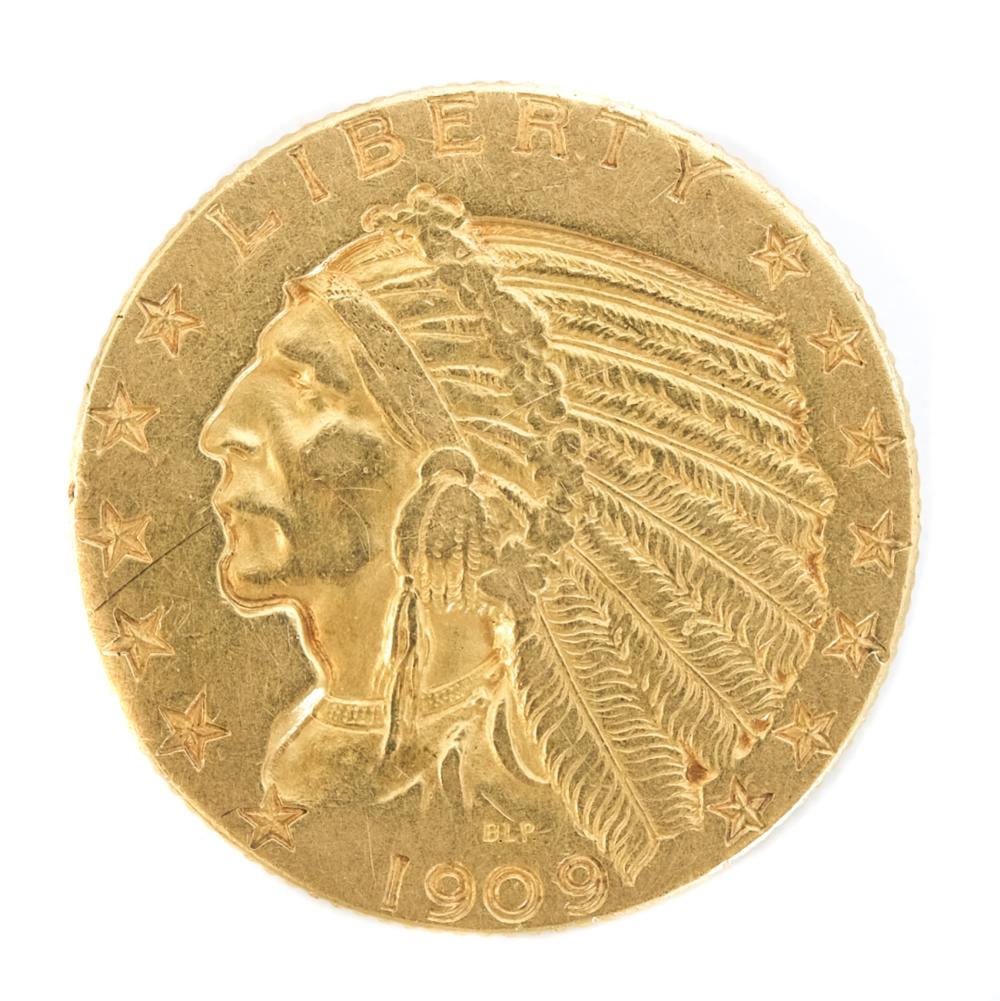 Appraisal: U S GOLD FIVE DOLLAR INDIAN HEAD COIN U S