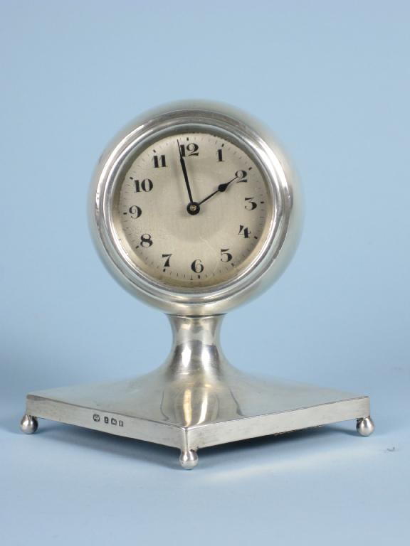 Appraisal: A George V silver cased Mantel Clock with circular dial