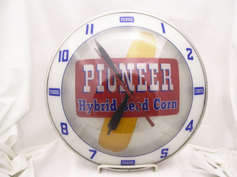 Appraisal: Pioneer Hybrid Seed Corn Bubble Face Clock Bubble face clock