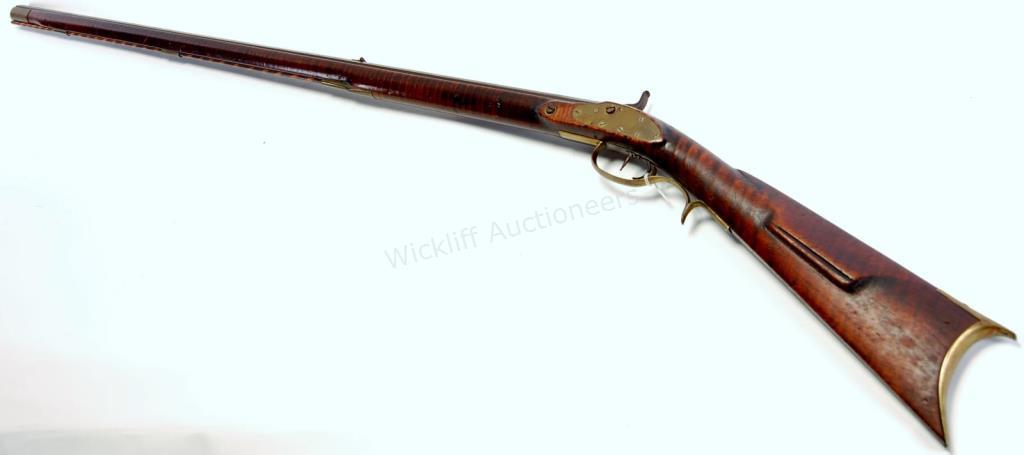 Appraisal: Antique Muzzle Loading Kentucky Long Rifle-Blued Octagonal barrel Chambered in