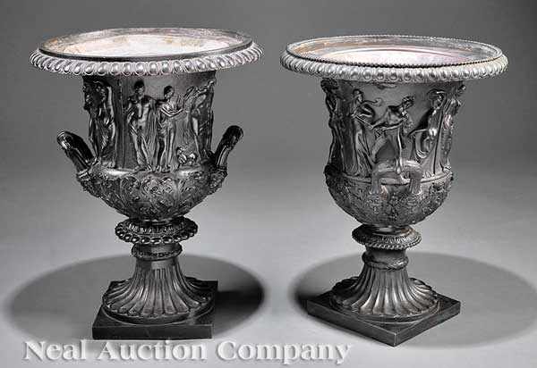 Appraisal: A Fine Pair of Bronze Jardini res Inspired by the