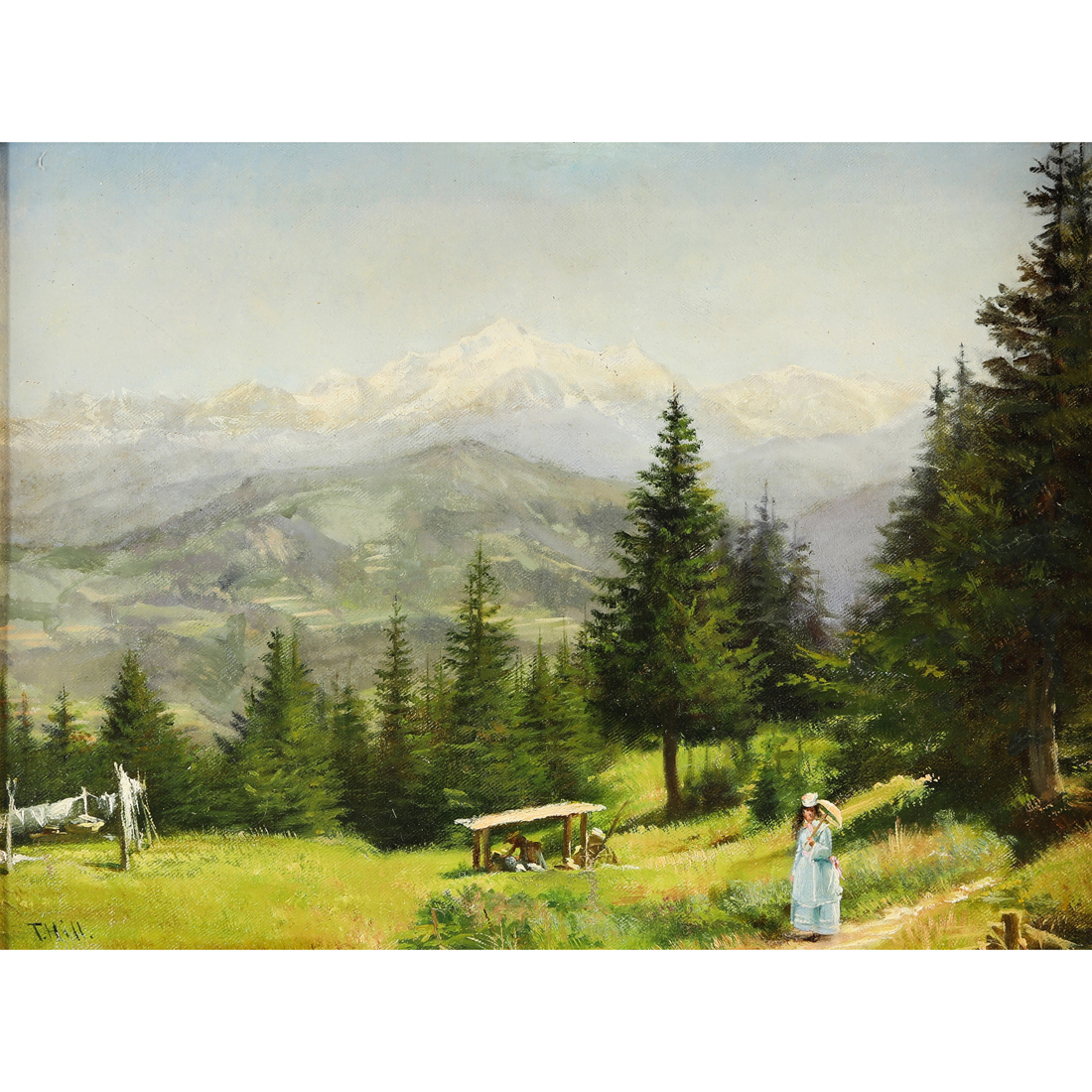 Appraisal: PAINTING THOMAS HILL Thomas Hill American - Woman on a