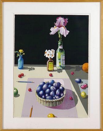 Appraisal: PAUL WONNER b STILL LIFE WITH FLOWER AND FRUIT Lithograph