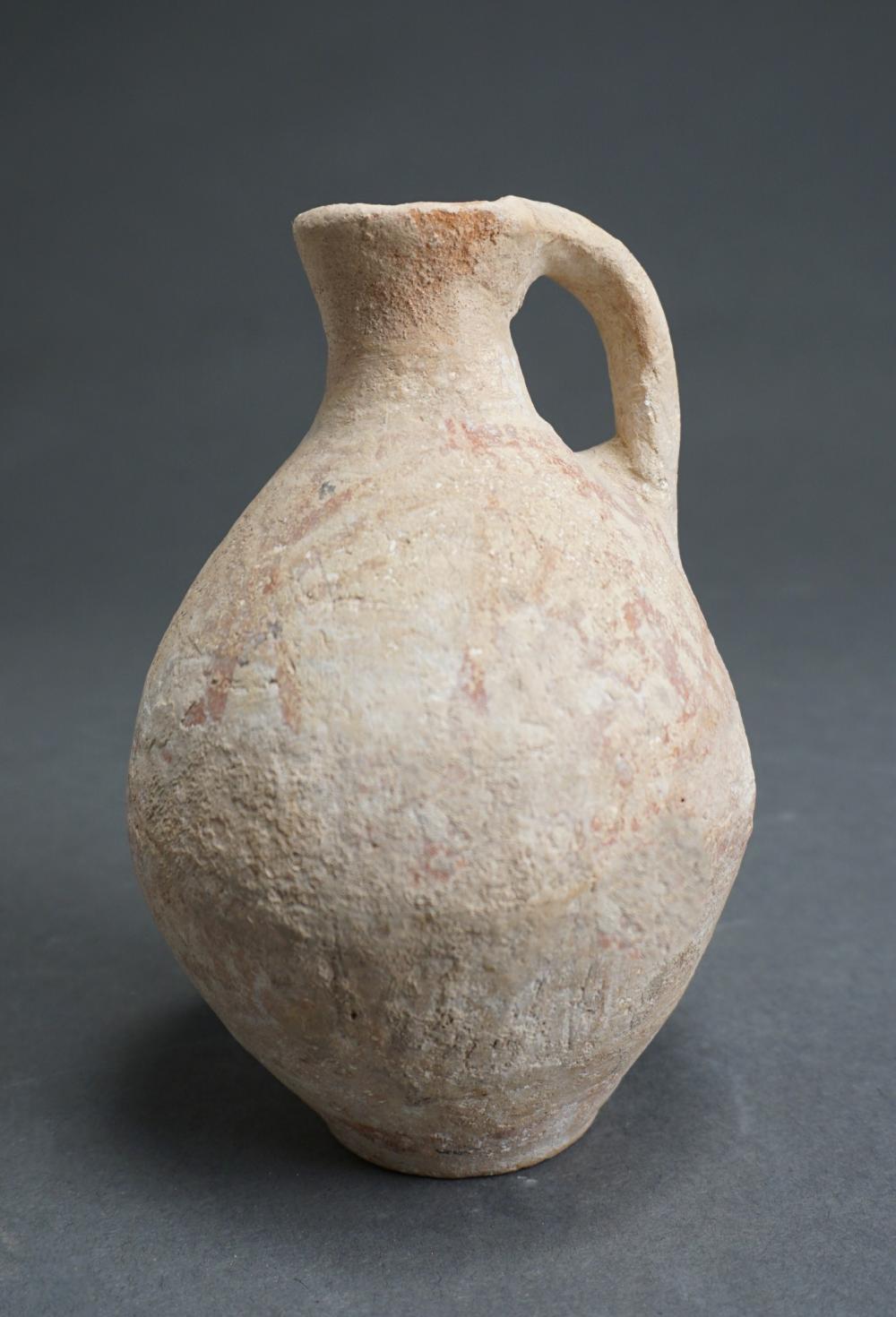 Appraisal: POSSIBLY ARCHAIC ETRUSCAN TERRACOTTA JUG H IN CM Possibly Archaic