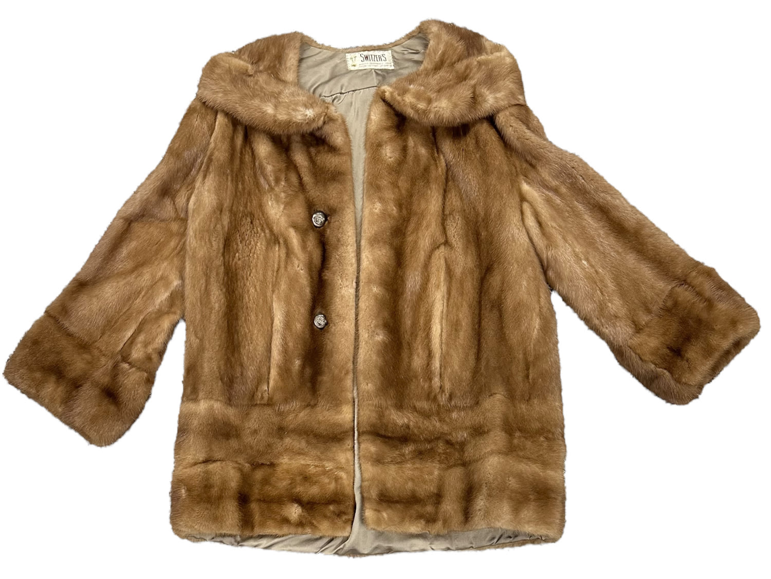 Appraisal: Switzers Brown Mink Woman's Fur CoatLength of jacket Shoulder to