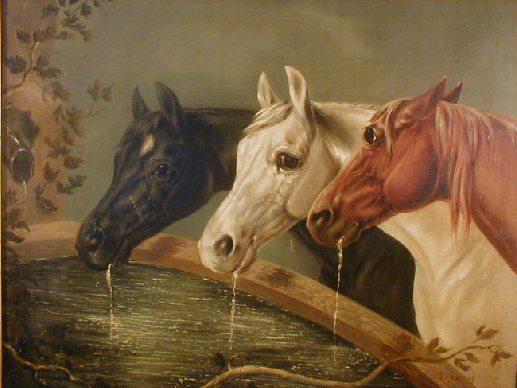 Appraisal: After John Frederick Herring Study of three horses drinking at