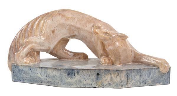 Appraisal: JOUVENIAAN ART DECO FIGURE OF A WOLF JOUVENIAAN ART DECO