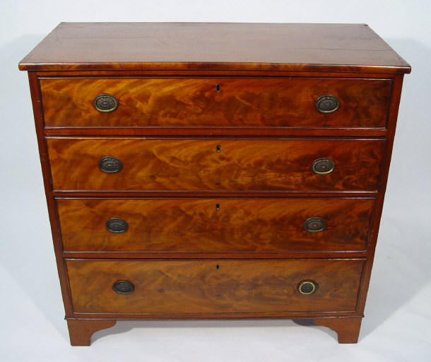 Appraisal: Early th Century mahogany chest fitted with four graduated drawers