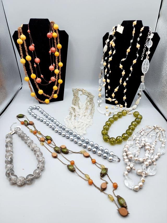 Appraisal: Group of ten necklaces all costume jewelry including a inch