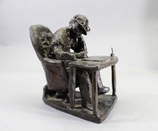 Appraisal: Signed Weiser Scholar Bronze Signed Weiser Scholar Bronze Signed and