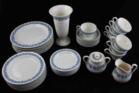 Appraisal: WEDGWOOD QUEENSWARE PART SERVICE with pale blue vine on the