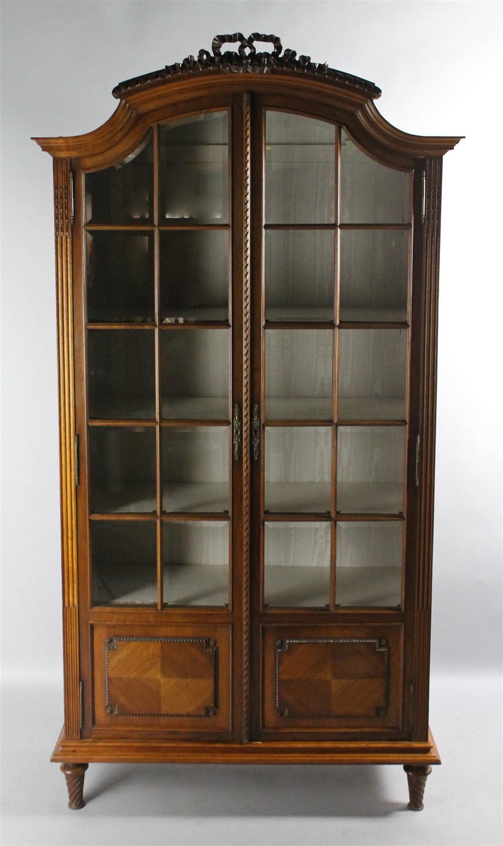 Appraisal: LOUIS XVI STYLE MAHOGANY DISPLAY CABINET h w d in