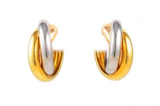 Appraisal: Cartier Trinity Hoop Earrings Cartier trinity hoop earrings K two-tone