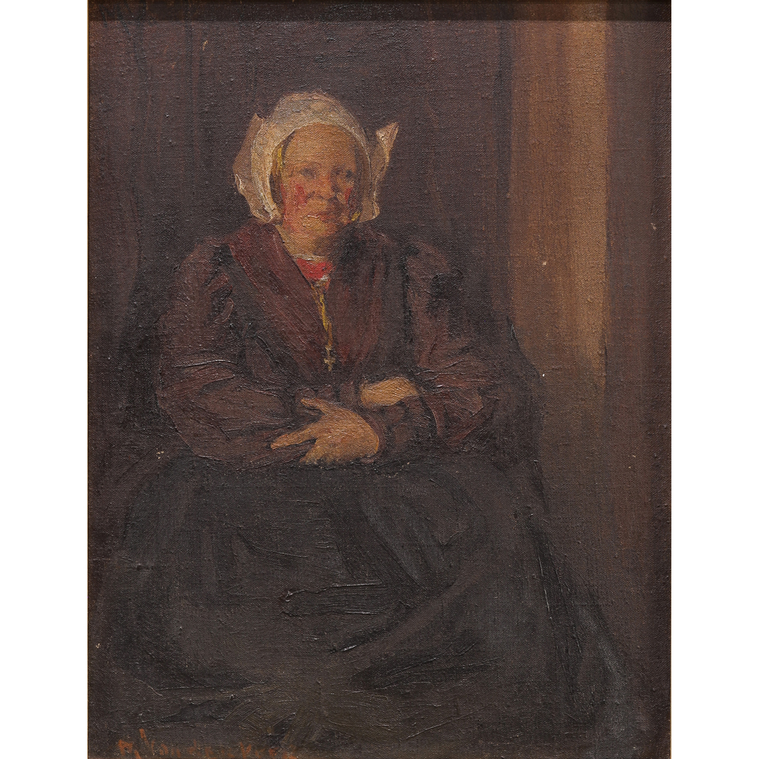 Appraisal: PAINTING MARY VANDERVEER Mary Vanderveer American b Portrait of a