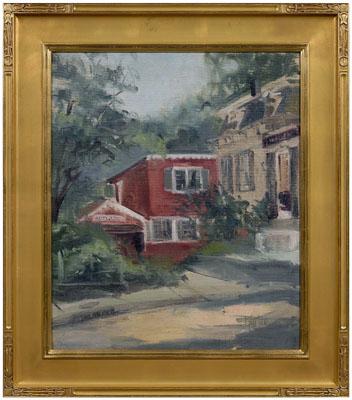 Appraisal: Edna L Kessler painting Florida th century house with antique