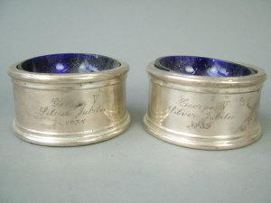 Appraisal: A pair of silver gilt trencher salts London c Presented