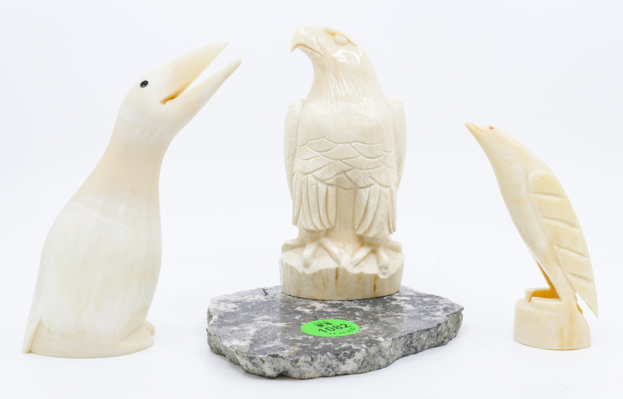 Appraisal: pc Alaskan Inuit Eagle and Bird Carvings '' to ''