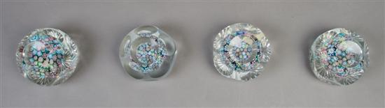 Appraisal: A Collection of Four Faceted Paperweights Diameter inches