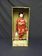 Appraisal: MIB JAPANESE DOLL ON LACQUER BOX Never taken out of