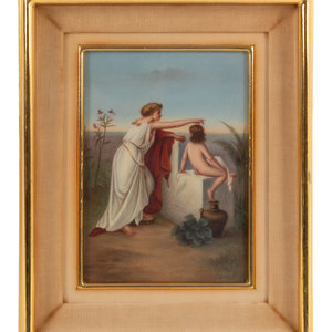 Appraisal: A Continental Porcelain Plaque th Century signed Br del lower