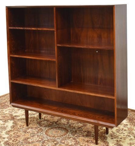 Appraisal: Danish mid-century modern rosewood bookcase c s having six open