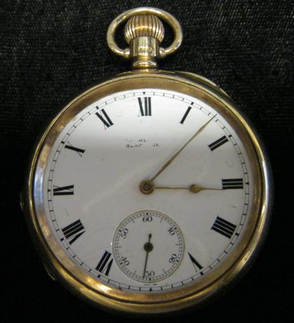 Appraisal: English karat yellow gold open face pocket watchmarked with a