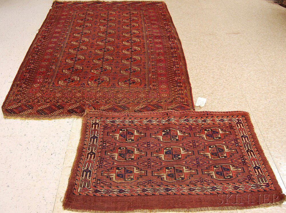 Appraisal: Tekke Rug and a Yomud Chuval West Turkestan early th