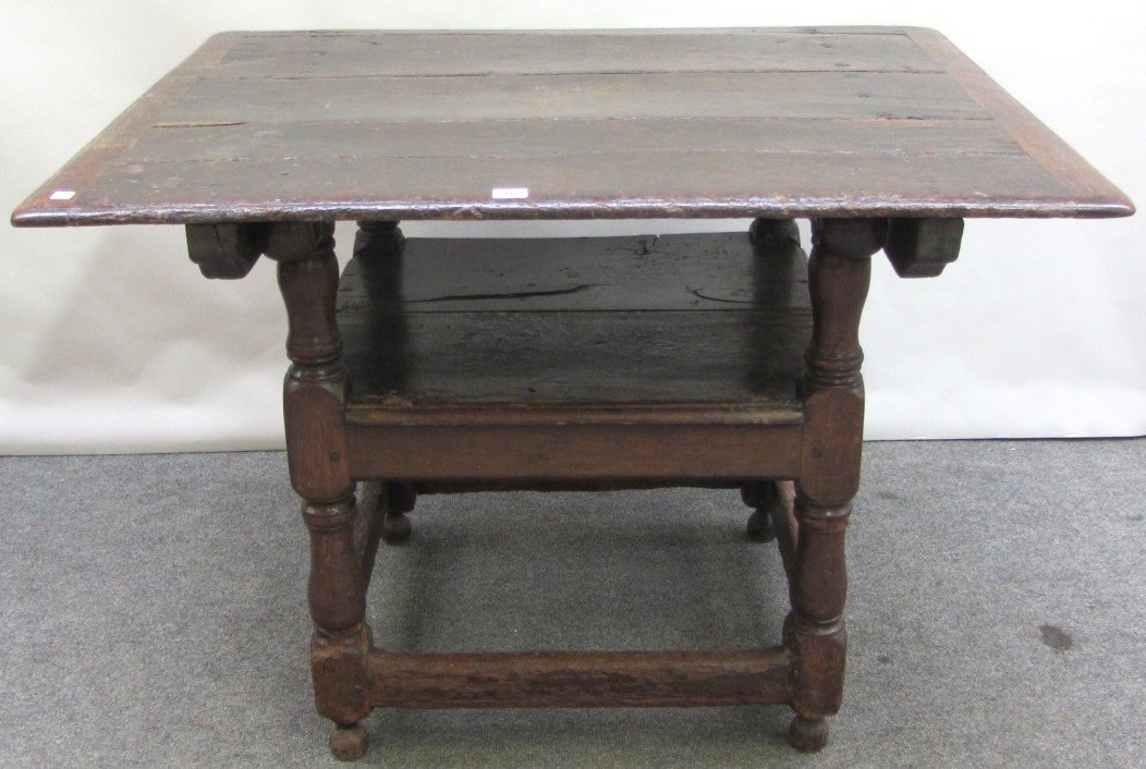 Appraisal: A th century and later oak monk's bench with fold