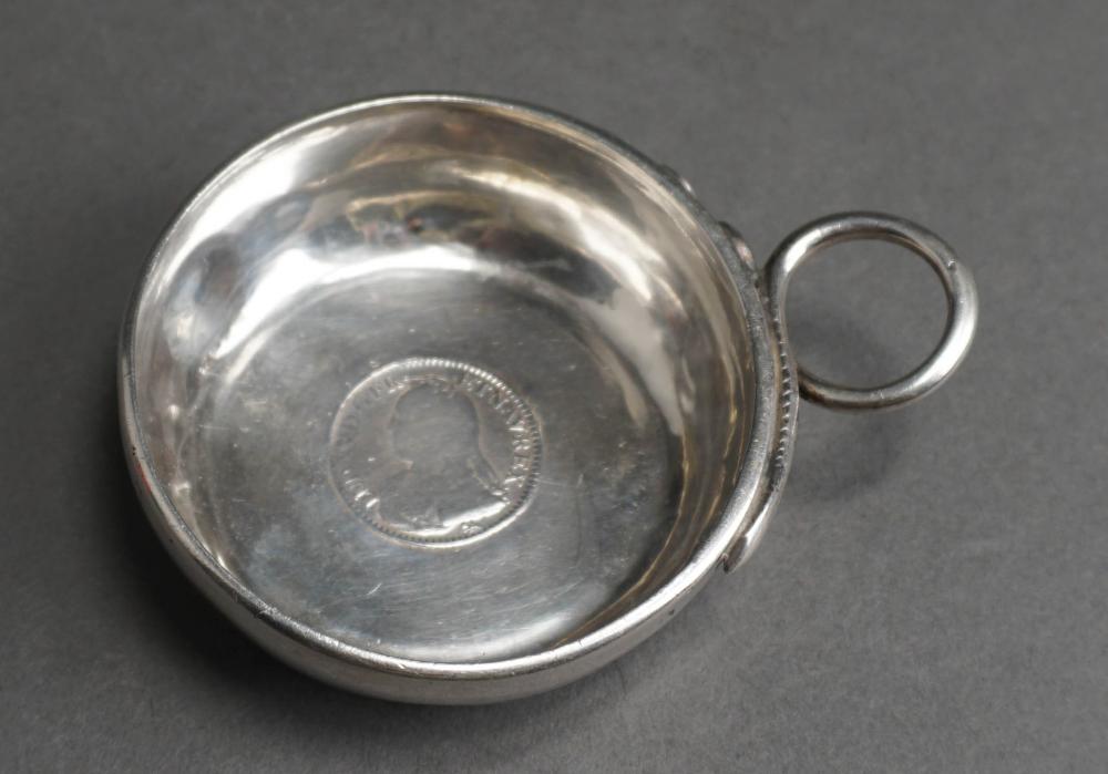 Appraisal: FRENCH TH CENTURY -SILVER TASTEVIN MOUNTED WITH LOUIS XV SOLS