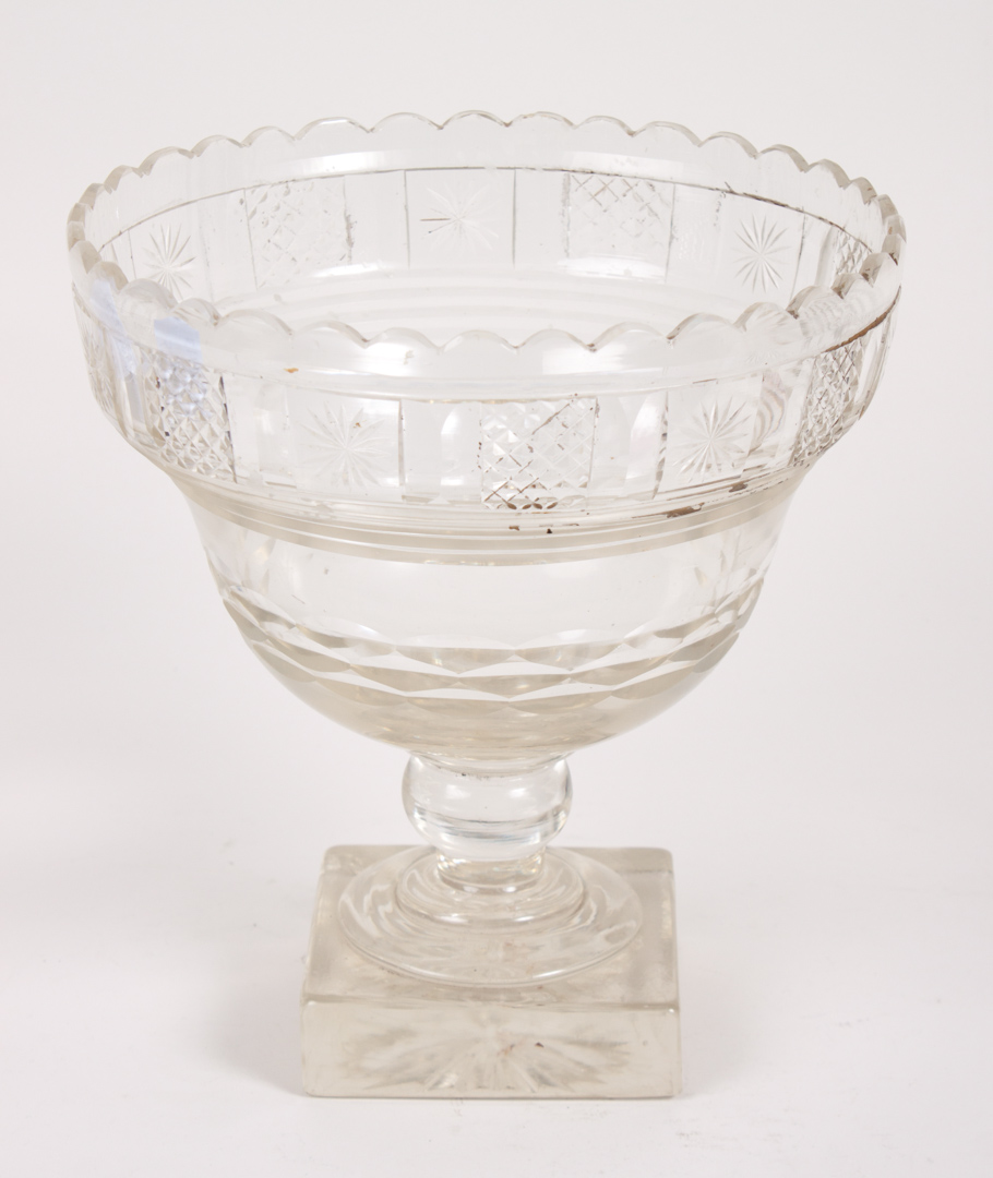 Appraisal: Anglo-Irish molded and cut glass pedestal bowl early th century