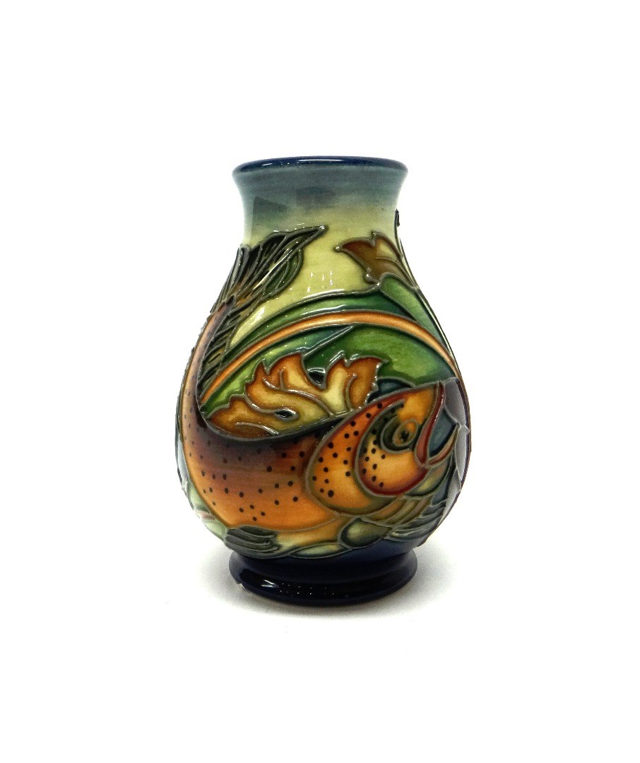 Appraisal: A small Moorcroft 'Trout' vase circa by Philip Gibson cm