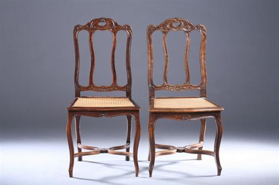 Appraisal: SEVEN REGENCY STYLE FRUITWOOD SIDE CHAIRS th century with mustard