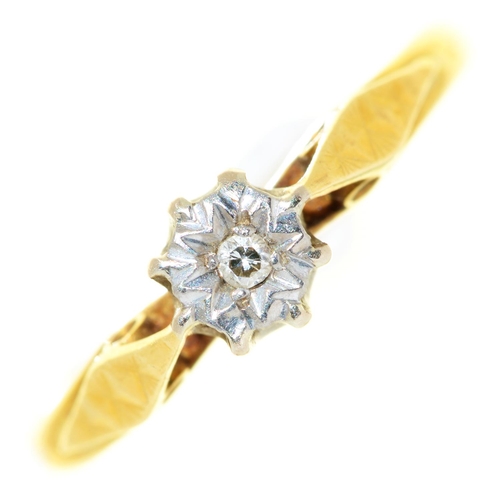 Appraisal: A diamond solitaire ring illusion set in ct gold Birmingham