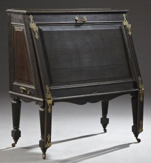 Appraisal: English Victorian Ebonized Quarter Sawn Oak Portfo English Victorian Ebonized